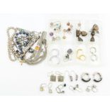 A collection of silver and gem set jewellery some by Gems TV, to include a tourmaline and diamond