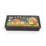 A Russian USSR lacquered box, hand painted and signed by the artist