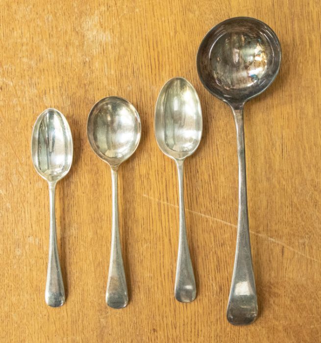 A George VI A1 silver plate Old English Pattern flatware service, 12 piece (1 dessert spoon missing) - Image 3 of 3