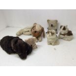 A collection of vintage pj cases in the style of dogs, mid 20th Century, along with Karola bears and