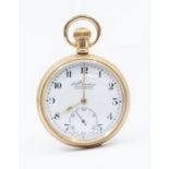 Gold plated early 20th Century pocket watch, H Samuel, of Manchester, to face Denison in