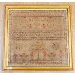 A late 19th Century sampler by Jane Laycock aged 12 years