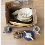 A mixed collection of ceramics to include plates, a charger, teapot etc