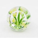 Caithness Hellebore paperweight double faceted and spiral cut, lampwork Hellebore group, limited