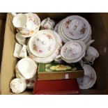 A large collection of Royal Crown Derby Posie pattern tea and dinner wares, green puse mark, mid