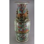 A nineteenth century Cantonese two-handled large vase with splayed rim, c. 1880. It is decorated