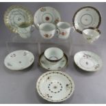 A group of late eighteenth, early nineteenth century Worcester and Caughley tea wares , c. 1790-