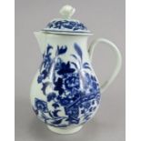A late eighteenth century porcelain blue and white transfer-printed Caughley Fence pattern lidded