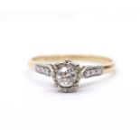 An 18ct and platinum solitaire diamond ring, set round brilliant of approx, 0.3ct, 3,0g