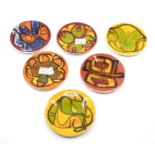 Poole Pottery: 10 Poole Pottery Delphis small dishes shape mark 49. Diameter approx 12.5cm. Marks to