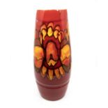 Poole Pottery: A Poole Pottery Delphis vase on red ground shape no 85. Height approx 40cm. Marks