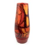 Poole Pottery: A Poole Pottery Delphis vase on red ground, shape mark 85. Height approx 40cm.
