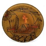 ***RE-OFFER JAN A/C £50-£70*** Poole Pottery: A Poole Pottery Aegean charger with a ship design.