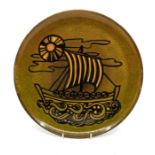 ***RE-OFFER JAN A/C £40-£50*** Poole Pottery: A Poole Pottery Aegean charger with ship decoration.