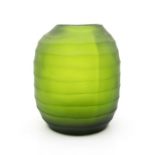 ***AWAY*** A Guaxs green banded glass vase