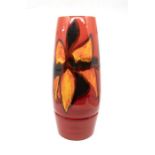 ***AWAY*** Poole Pottery: A Poole Pottery Delphis vase on red ground shape mark no 85. Height approx
