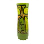 Poole Pottery: A Poole Pottery Delphis vase on green ground shape mark no 85. Height approx 39.