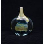 ***RE-OFFER JAN A/C £40-£50*** A Mdina glass lollipop in yellow and blue encased in clear glass.