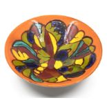 ***RE-OFFER JAN A/C £30-£40*** Poole Pottery: A Poole Pottery Delphis conical bowl on orange ground.