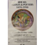 ***RE-OFFER JAN A/C £10-£20*** A poster for 'Rhead: Artists & Potters' at the Geffrye Museum 1986.