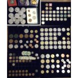 Collection of British and World coins includes Pre 47 Silver, a well enamelled 1897 shilling broach,