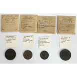 British Token Coins, includes 1812 Warwick Union Copper Co Penny, 1793 Leek, Staffordshire ‘