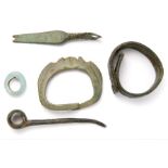 Roman Artefact Group.  Circa, 1st-3rd century AD. A good selection of items that includes a glass