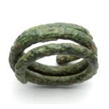 Iron Age Ring.  Circa, 100 BC-100 AD. Copper-alloy, 26mm diameter x 11mm, 12.2g. A bronze coiled