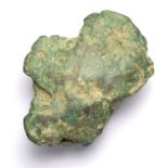 Late Bronze Age Ingot.  Bronze bun-shaped ingot. 74mm x 57mm x 26mm, 399.7g. Found in