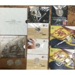 Royal Mint Silver Proof & Brilliant Uncirculated Coins in Original presentation folders, includes