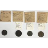 British Token Coins, includes 1791 Rochdale half Penny John Kershaw edge, 1803 Stafford One Penny,