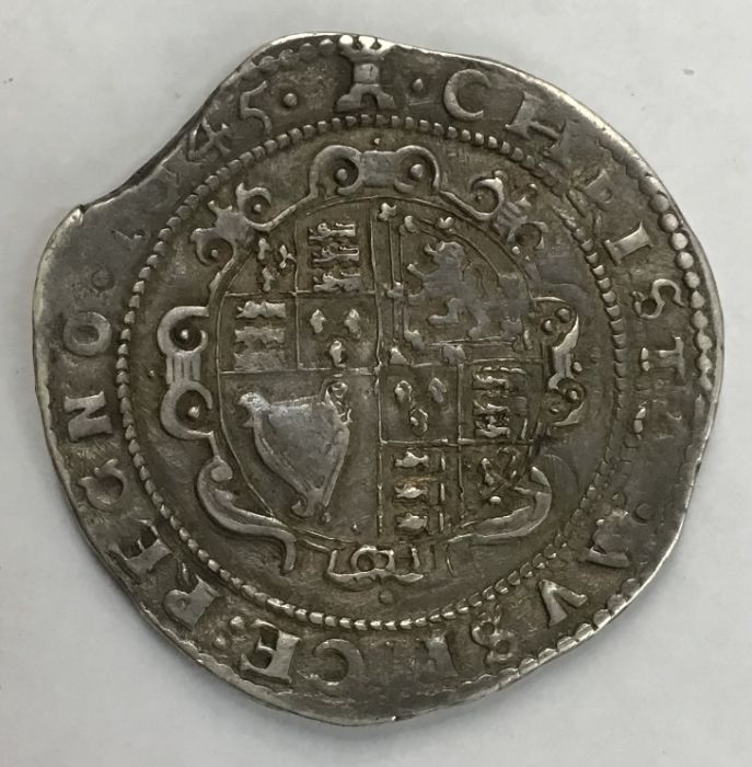 Charles I, 1645 Crown, Exeter mm Castle.  approx 28.8g. Condition, High grade with slight wear to - Bild 2 aus 2