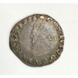 Charles I Sixpence mm Tun 1636-8.