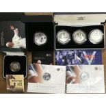 ***No Lot*** Royal Mint Silver Proof Coins in Original Case with Certificate, includes 2005 End of