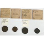 British Token Coins, includes 1811 Dudley, Warwickshire, Penny, 1794 Lancaster halfpenny, 1812