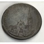 Rare Staffordshire 1811 Penny Token depicting Walsall St. Matthew Church (good grade).