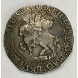 Charles I, Halfcrown 1639-40 mm Triangle, King with flaying cloak, rough ground under horse, large