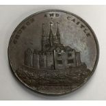 Very Rare 1799 Tamworth Halfpenny Token Coin, One of only 72. Obverse showing Tamworth Church behind