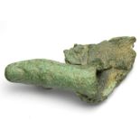 Roman Finger from a Statue.  Circa, 1st century AD. Copper-alloy, 80mm x 40mm, 116.9g. Partially