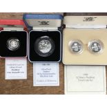 Royal Mint Silver Proof Piedfort Coins in Original Case with Certificate. Includes 1994 D-Day 50p,