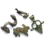 Roman Zoomorphic Brooch Group.  Circa, 2nd century AD. A good selection of animal type brooches to