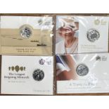 Four Royal Mint Fine Silver £20 coin in Presentation folders (still sealed).
