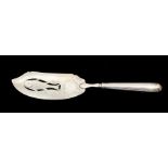 A George III silver fish slice, the blade engraved and pierced decoration, hallmarked London,