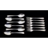 **REOFFER JANUARY A&C £80-120**  A set of six George III Old English pattern dessert spoons, each