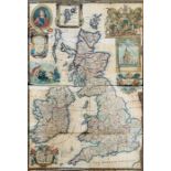 British Isles. Willdey, George. Map of Great Britain and Ireland, 1715. Hand-coloured copper