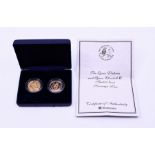 A pair of 2002 gold sovereign