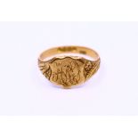 18ct gold signet ring, weight: 6.23g approx.