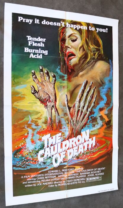 A vintage movie poster 'The Cauldron Of Death/ Ricco The Mean Machine' (1973)