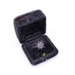 A sapphire diamond ring, weight: 6.25g