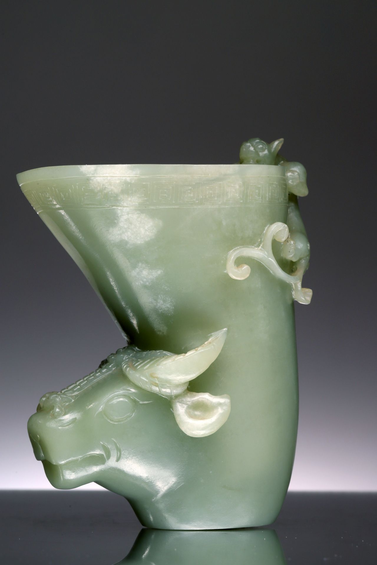 HE TIAN JADE OX-HEAD CUP